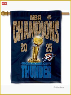 Oklahoma City Thunder 2025 Champions House Banner Flag 28x40 inches